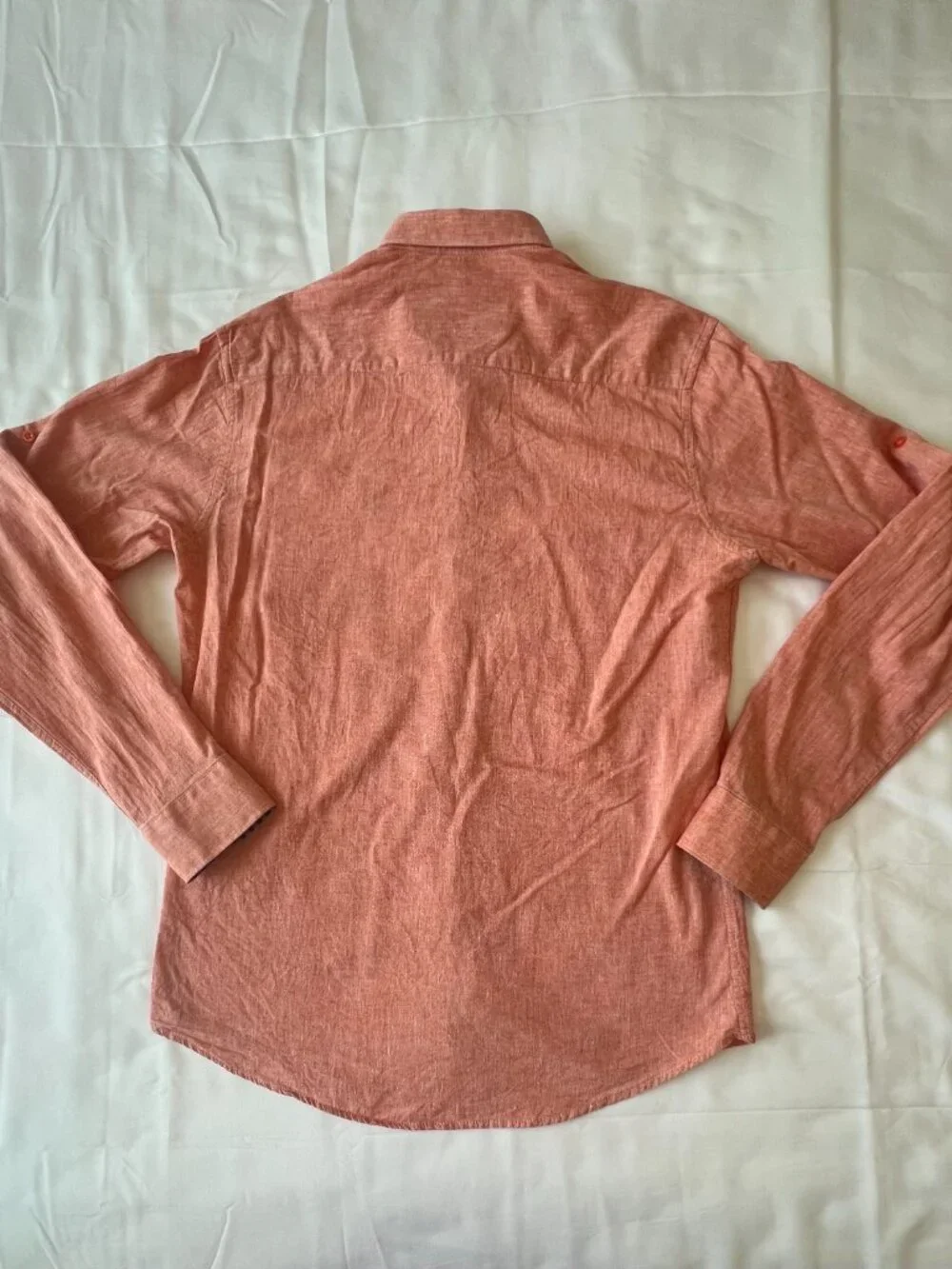 VTG Polo Ralph Lauren 100% Linen USA Made Orange Coral Size L Shirt Y2K